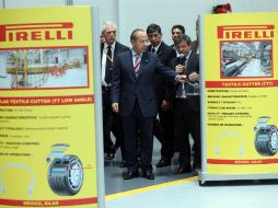 El Presidente de México, Felipe Calderón inauguró la Planta Pirelli en el municipio Silao. NTX  /