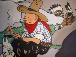 Original de la portada del cómic 'Tintín en América',  del dibujante belga Georges Remi, más conocido Hergé. AFP  /