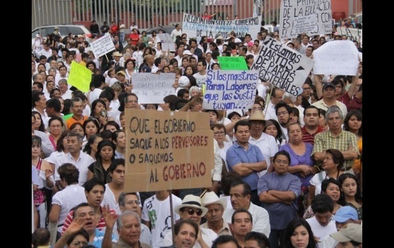 La Asamblea Estatal del Magisterio Oaxaqueño determinó que las respuestas del gobierno es insuficiente. ARCHIVO  /