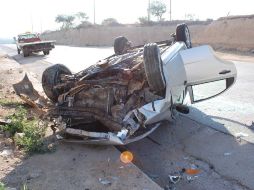 Uno de los accidentes que se registró sobre la autopista Lagos-Ojuelos, a la altura del kilómetro siete.  /