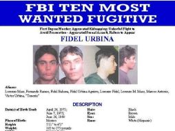 Fotografía cedida del cartel del mexicano Fidel Urbina, requerido en Chicago desde 1999 por agresión sexual y asesinato. EFE  /