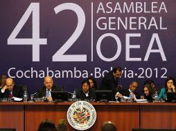 Durante la XLII Asamblea General de la OEA que se realizó en Cochabamba, Bolivia, fueron elegidos los tres nuevos jueces. EFE  /