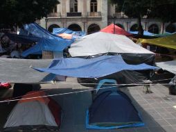 Profesores de la Sección 22 del SNTE mantienen su plantón en el Centro Histórico de la ciudad de Oaxaca. NTX  /