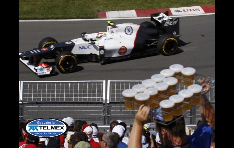 Sergio Pérez marcó un tiempo de 1:15.156 en el circuito de Montreal. REUTERS  /