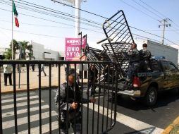 Aspectos de la seguridad en la Expo Guadalajara, donde se realizará el segundo debate presidencial. EL UNIVERSAL  /