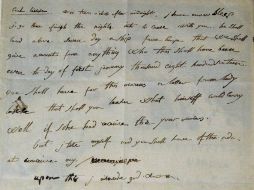 Texto en inglés redactado por el emperador Napoleón I,  desterrado en la isla de Santa Helena. AP  /