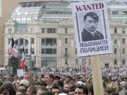 Unas 100 mil personas salieron a las calles de Moscú para manifestarse contra el presidente Vladimir Putin. EFE  /