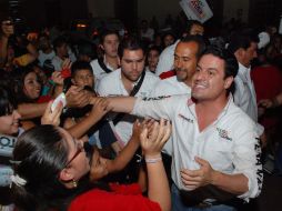 Aristóteles Sandoval, en un mitin en el municipio de Villa Corona. ESPECIAL  /