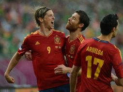 El seleccionado español se reconcilia con la prensa de Inglaterra tras los dos goles de ayer. AFP  /