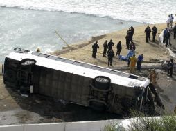 El exceso de velocidad provocó la volcadura de la unidad en la curva de El Mirador. REUTERS  /