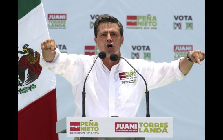 EPN durante un discurso en el estadio Sergio Leon Chavez en Irapuato. REUTERS  /