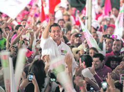 El candidato priista encabezó un mitin multitudinario en este municipio de Los Altos de Jalisco.  /