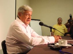 Andrés Manuel López Obrador ofreció una conferencia de prensa durante su cierre de campaña en la capital jalisciense. ARCHIVO  /