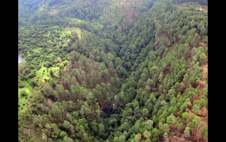 Escena de la zona donde se encontró el helicóptero de la Armada.  /