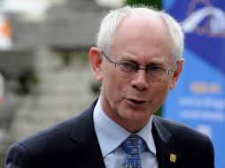 El presidente del Consejo Europeo, Herman Van Rompuy, llega a la cumbre de la Unión Europea en Bruselas. AFP  /