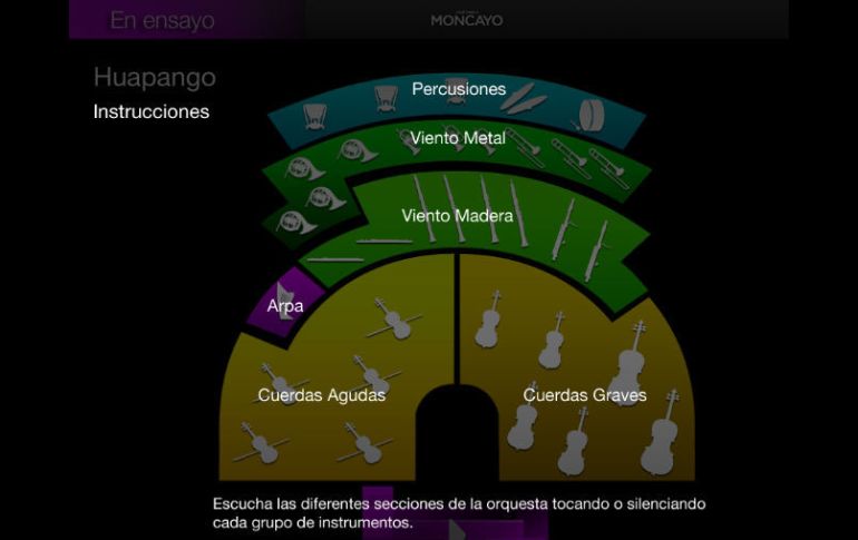 La aplicación cuenta con  un interactivo en el que se puede simular ser un director de orquesta. ESPECIAL  /