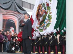 Leonardo Valdés, consejero presidente del IFE, encabezó la ceremonia. Imagen tomada de la televisión. NOTIMEX  /