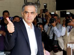 El candidato de la coalición Movimiento Progresista, Miguel Ángel Mancera. NTX  /