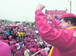 Hugo Chávez.- El mandatario venezolano realizó un recorrido de 18 kilómetros en el Centro.Norte del país. EFE  /