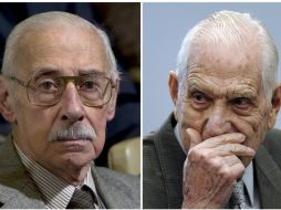 Foto de archivo de los ex dictadores Jorge Videla (i) y Reynaldo Bignone (d). La dictadura hizo desaparecer a unas 30 mil personas. AFP  /