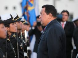 El presidente venezolano durante un acto de ascenso de oficiales de la Fuerza Armada Nacional Bolivariana . EFE  /