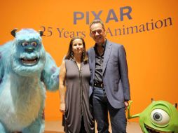 La productora Elyse Klaidman y el director gerente de los estudios de animación Pixar, Jim Morris en Berlín. EFE  /
