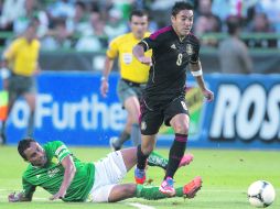 El volante rojiblanco del Tri, Marco Fabián, poco pudo hacer en la generación de jugadas de gol. MEXSPORT  /