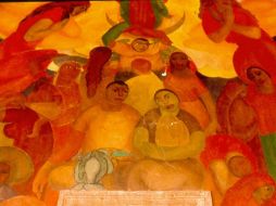 Alegoría de la Vírgen de Guadalupe. Mural de Fermín revueltas en casa de Lázaro Cárdenas. ESPECIAL  /