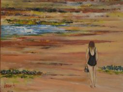 Es la segunda vez en poco tiempo que el maestro Navarro expone su obra en la galería del Congreso del Estado.  /