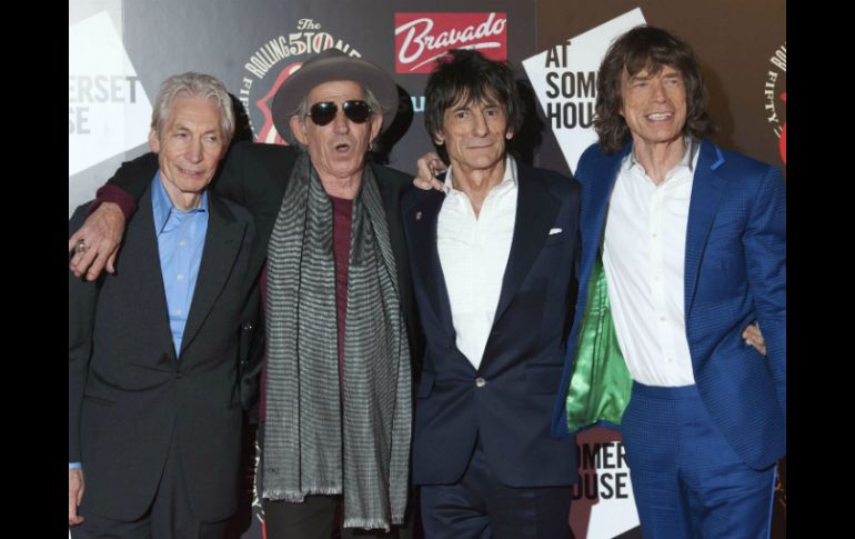 Los cuatro miembros de los Rolling Stones se reunieron hoy en la galería Somerset House de Londres. REUTERS  /