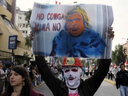 Grupo de manifestantes que rechazan proyecto minero Conga. REUTERS  /