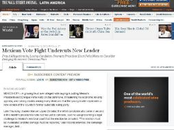 En la imagen, la nota firmada por Nicholas Casey, en el sitio de Internet del diario estadunidense The Wall Street Journal.  /