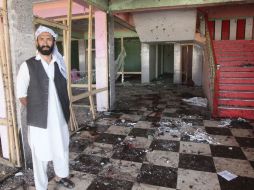En la imagen se muestra el salón donde se llevaba a cabo la boda tras el atentado. EFE  /