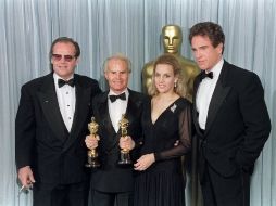 Richard Zanuck, junto a su esposa Lilia y los conocidos actores Jack Nicholson y Warren Beatty. AFP  /