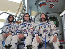 La tripulación integrada por la astronauta estadounidense Sanita Williams, el ruso Yuri Malenchenko, y el japonés Akihiko Hoshide. NTX  /
