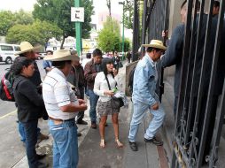 Un grupo de comuneros del municipio de Cherán, Michoacán, acudieron a la Secretaria de Gobernación. NOTIMEX  /