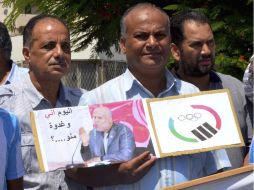 Imagen de archivo del 19 de julio de 2012 que muestra la protesta de ciudadanos libios para la pedir la liberación del presidente. EFE  /