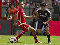 Rafael Márquez Lugo (der) fue el autor del gol del Guadalajara en el partido. MEXSPORT  /