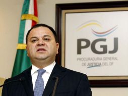 Jesús Rodríguez Almeida, procurador del DF, presenta el informe de detención de un líder y sus tres secuaces relacionados con fosa. NTX  /