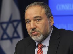 El ministro de Asuntos Exteriores y viceprimer ministro israelí, Avigdor Lieberman, durante una rueda de prensa. EFE  /