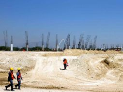 Vista general del inicio de la construccion del nuevo estadio de Rayados Monterrey en Guadalupe, Nuevo León. MEXSPORT  /