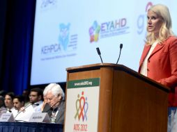 La sesión titulada 'Retos y soluciones' hizo énfasis en el optimismo en la búsqueda de una cura para el VIH. EFE  /