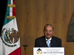 El mexicano Carlos Slim Helú asistió a XVIII Reunión del Círculo de Montevideo. AFP  /
