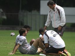 Imagen del entrenamiento de los Zorros en Atlas Colomos, el día de ayer.  /