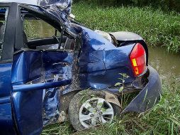Imagen del automóvil tras el accidente carretero. AFP  /