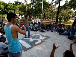 Integrantes del movimiento en Guadalajara se reunieron esta tarde en el Parque Revolución.  /