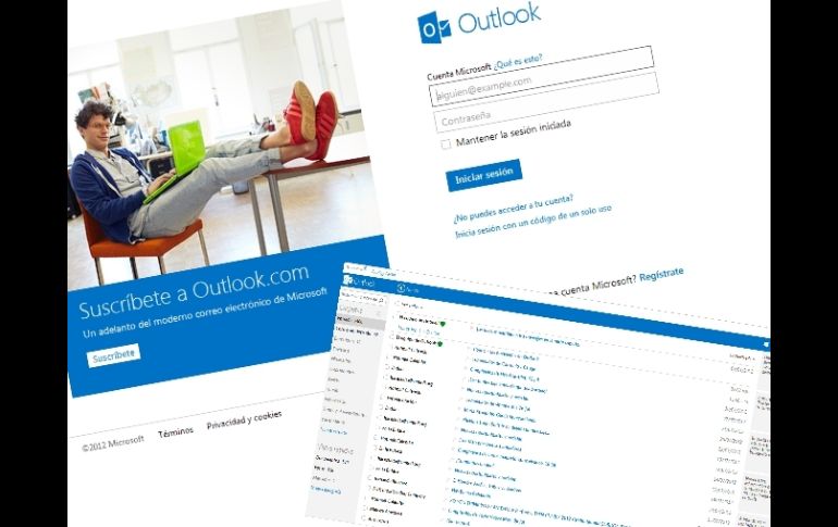Vista de la nueva interfaz de inicio (arriba) y el nuevo aspecto de la bandeja de entrada (abajo) del Outlook. ESPECIAL  /