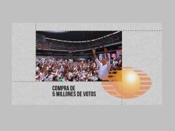 Imagen del spot en el que se acusa al PRI de la presunta compra masiva de votos a favor de Peña Nieto. ESPECIAL  /