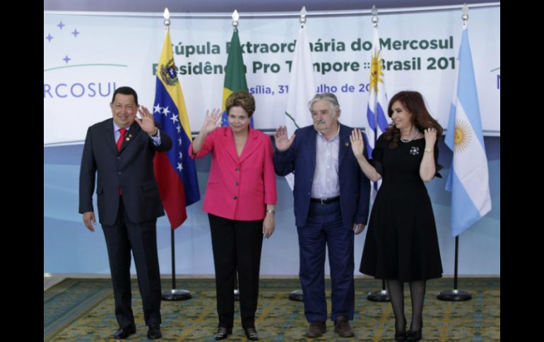 Los presidentes de Venezuela, Brasil, Uruguay y Argentina. REUTERS  /
