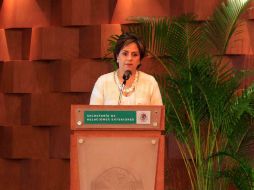 La canciller mexicana, Patricia Espinosa, en un evento hoy con el embajador japonés en México, Shuichiro Megata. NTX  /